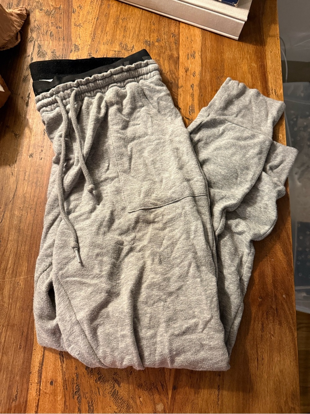 PINK Victoria's Secret Gray Jogger Sweatpants with Black Waistband